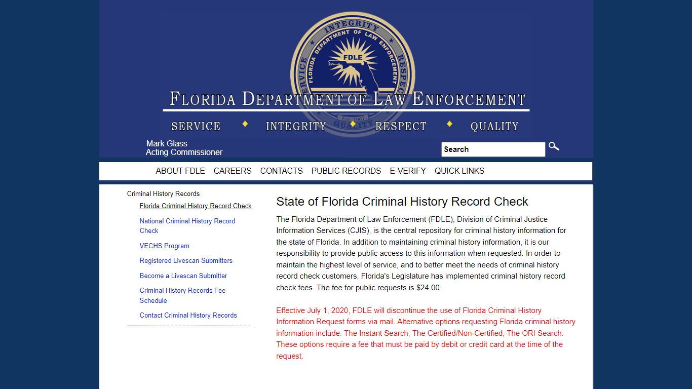 Florida Criminal History Record Check - fdle.state.fl.us