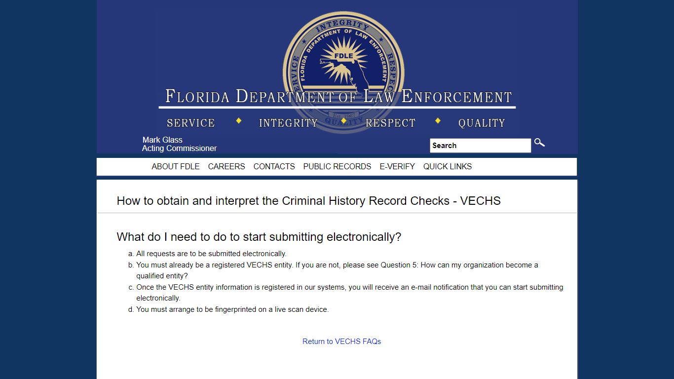 VECHS Records - fdle.state.fl.us